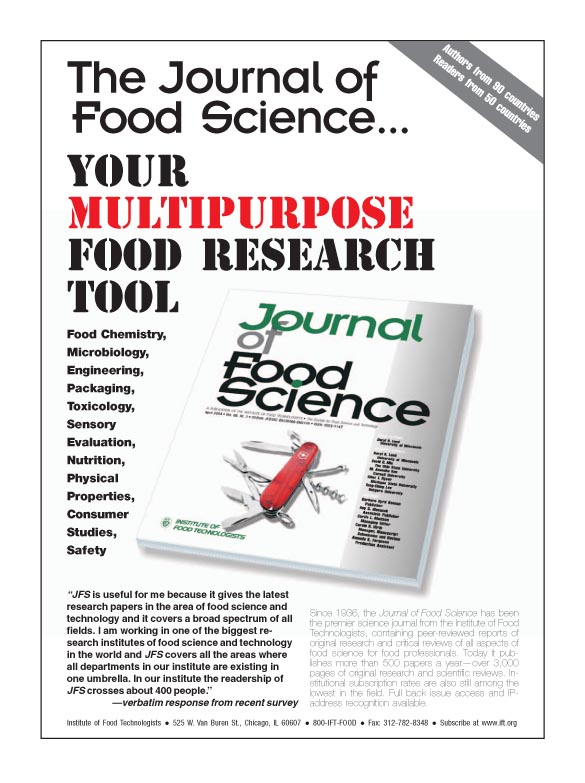 Ad Writing and Design Sample: Journal of Food Science