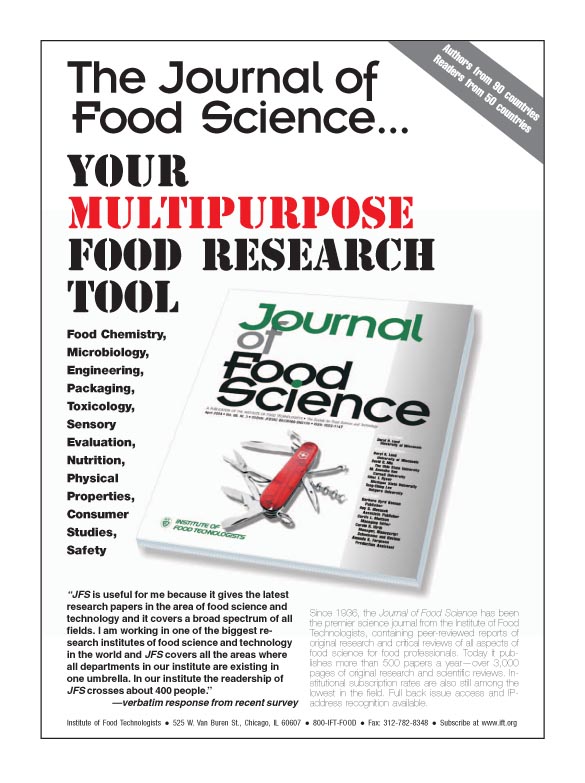 Ad Writing and Design Sample: Journal of Food Science