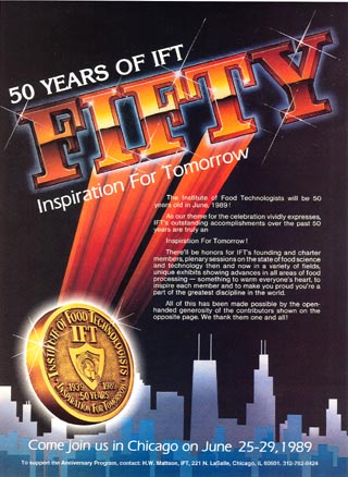 IFT fiftieth anniversary commemoration ad